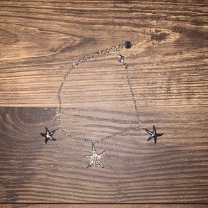 Adjustable silver starfish bracelet